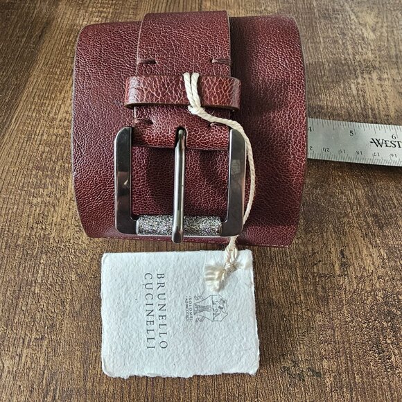 RARE!! Brunello Cucinelli Monili Corset Wide Belt, L, Espresso main image 6